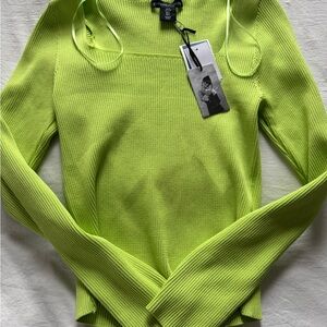 Sincerely Jules Vibrant Green Ribbed Sweater
